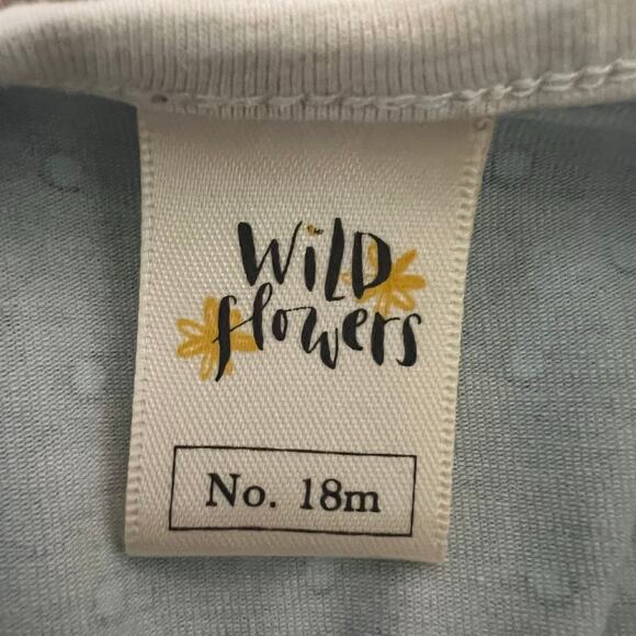 Wildflowers Classroom Casey Dress Girls 18M Teal Twirl Floral Polka Dots Pockets - Picture 6 of 7